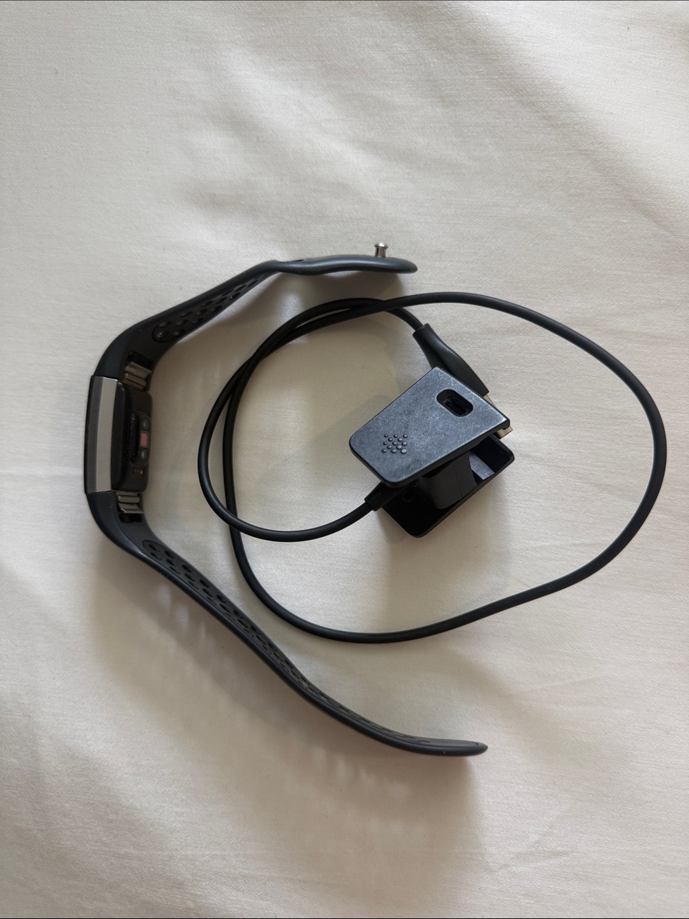 fitbit Black Fitness Watch with Charging Cable